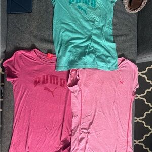 Puma Aqua and Pink Short Sleeve Tees bundle